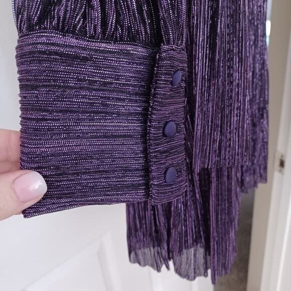 NWT Tiered Metallic Mini Dress Cordial Blackberry 8 NWT🎉🍾 - Picture 13 of 16